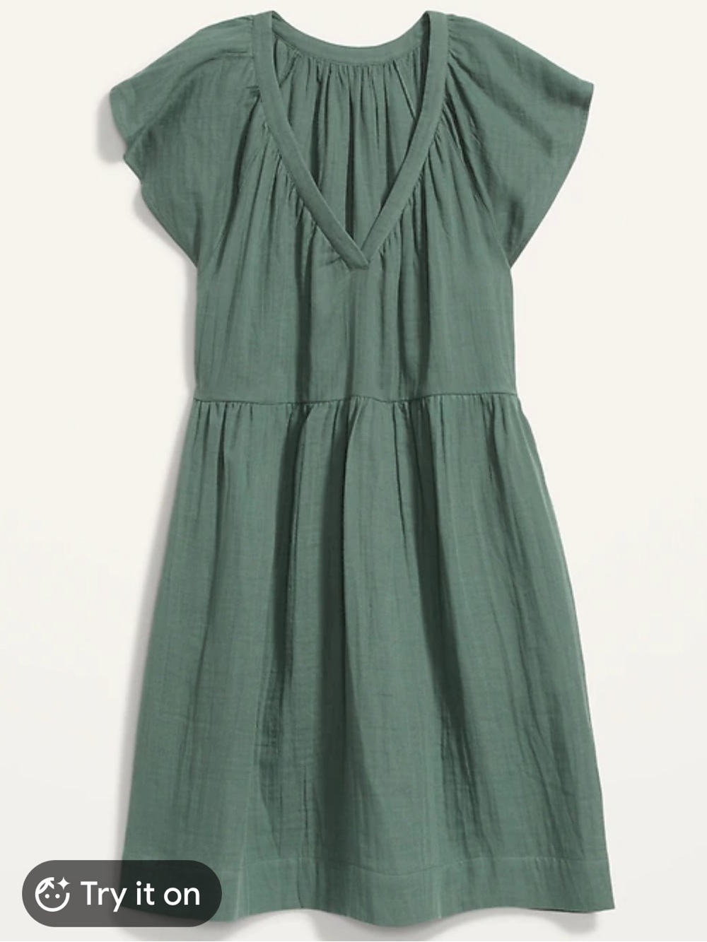NWOT Old navy flutter sleeve v neck swing dress xs - Picture 3 of 8